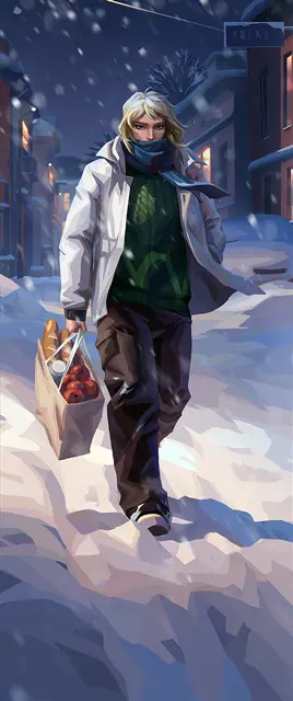 Snowy Stroll Card large art