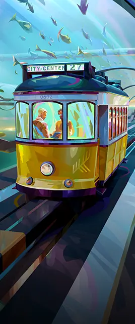 Yellows On Rails Card large art