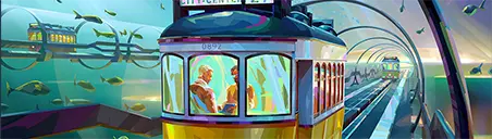 Yellows On Rails Card wide art