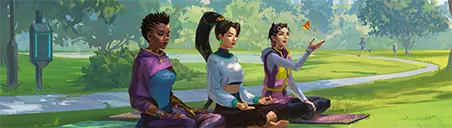 Meditation is for Mortals Card wide art