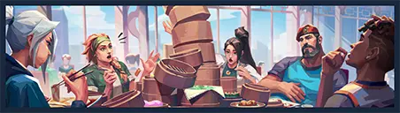 Catch Up Over Tea Card wide art